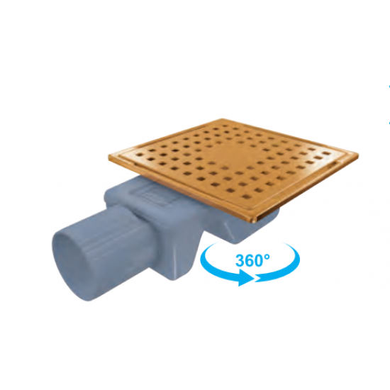 Κανάλι Ντουζιέρας Σιφών Duscheline Regal-S Style 10x10 cm με Έξοδο 40Φ Χρυσό Κανάλι Ντουζιέρας Σιφών Duscheline Regal-S Style 10x10 cm με Έξοδο 40Φ Χρυσό